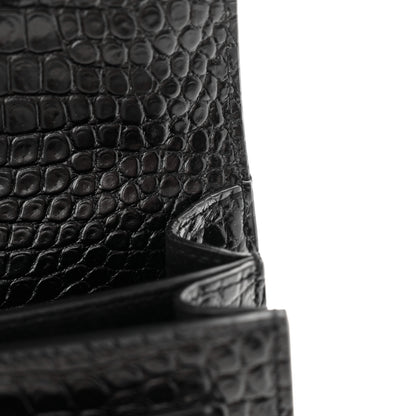 Saint Laurent Calfskin Crocodile Embossed Medium Monogram Sunset Black 14 of 14