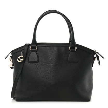 Gucci Dollar Calfskin GG Charm Dome Satchel Black 1 of 10