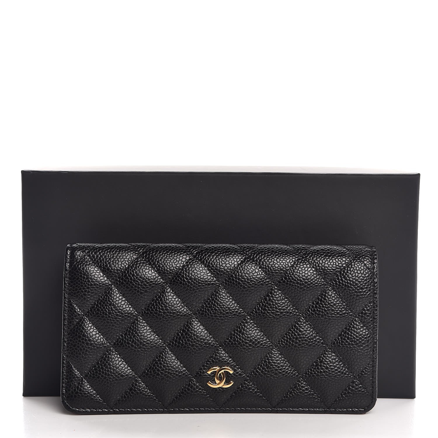 Chanel Caviar Quilted Yen Wallet Black 8 of 8