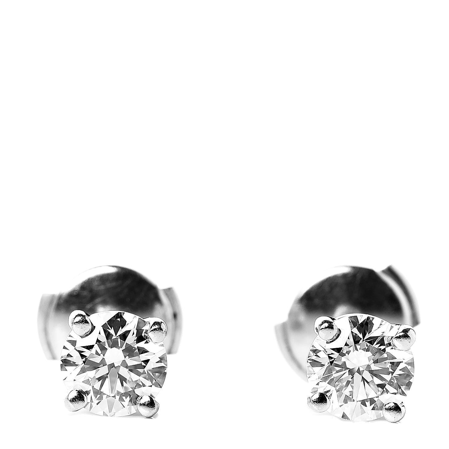 Tiffany Platinum Diamond 1.51ctw Solitaire Earrings 1 of 5