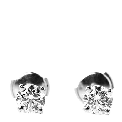 Tiffany Platinum Diamond 1.51ctw Solitaire Earrings 1 of 5