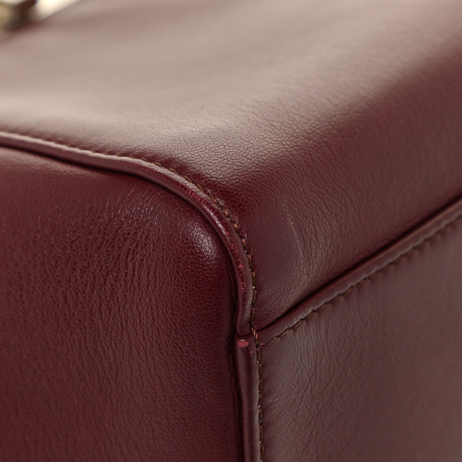 Fendi Nappa Mini Peekaboo Iconic Satchel Bordeaux 15 of 19