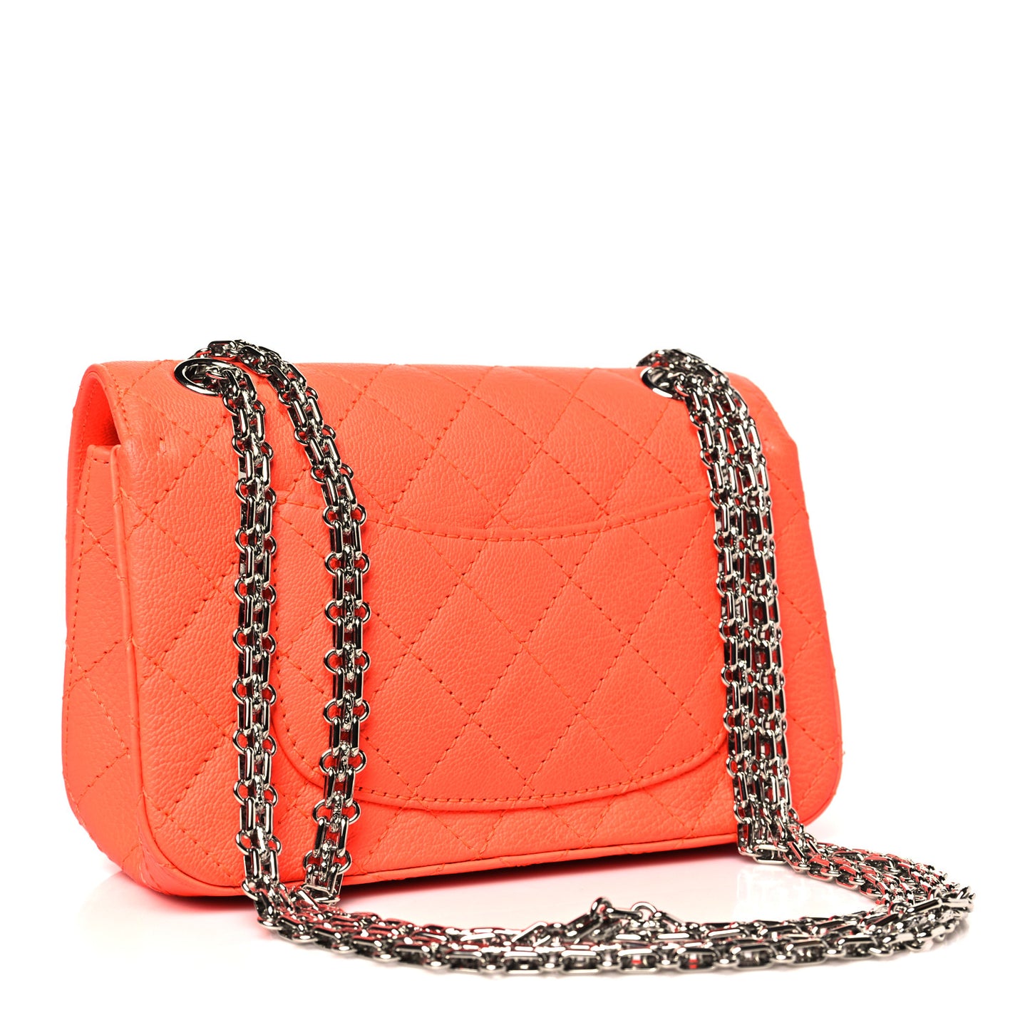Goatskin Quilted 2.55 Reissue Mini Flap Orange