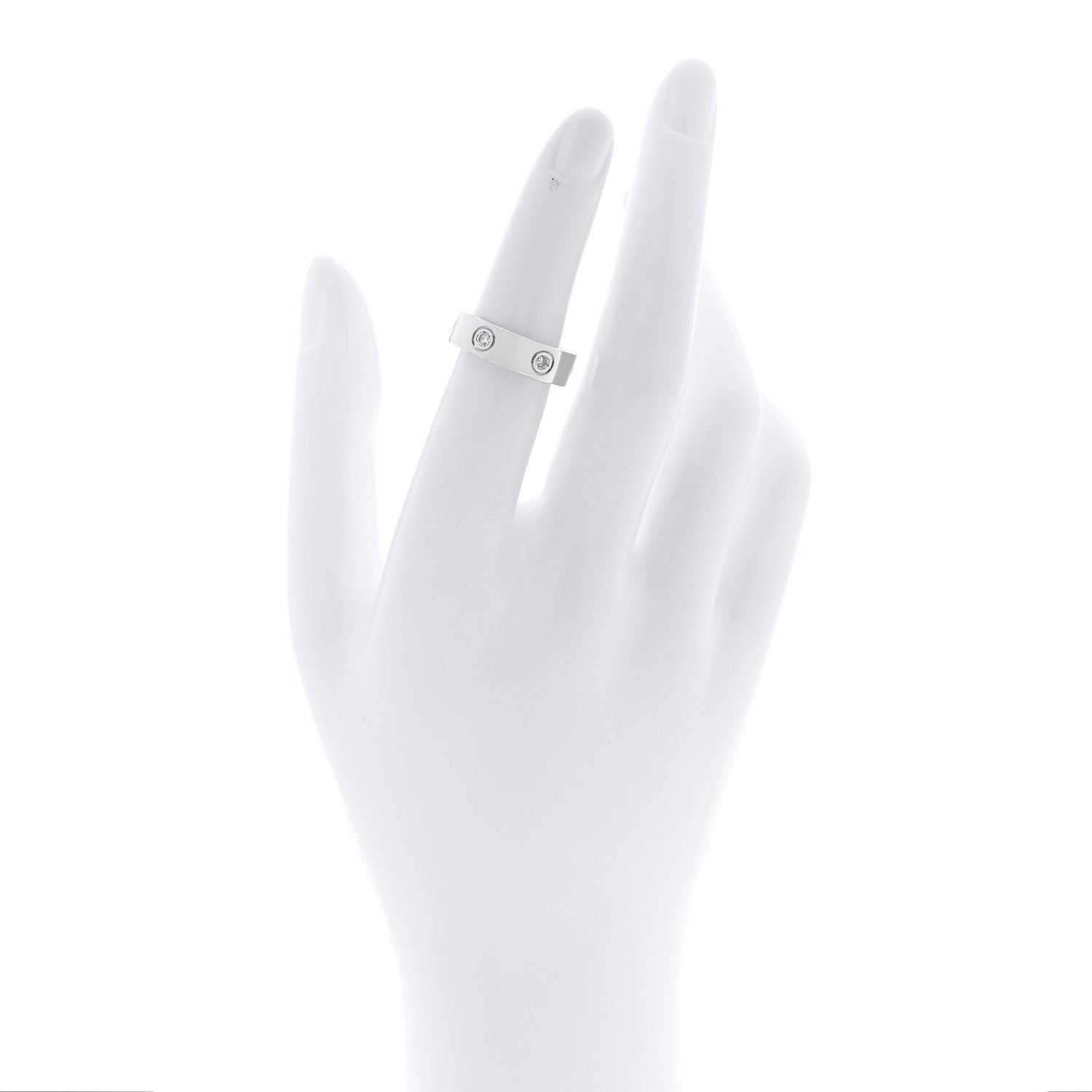 Cartier 18K White Gold Gold 6 Diamond 5.5mm LOVE Ring 50 5.25 2 of 5