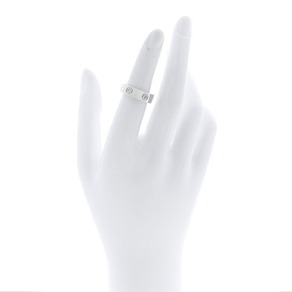 Cartier 18K White Gold Gold 6 Diamond 5.5mm LOVE Ring 50 5.25 2 of 5