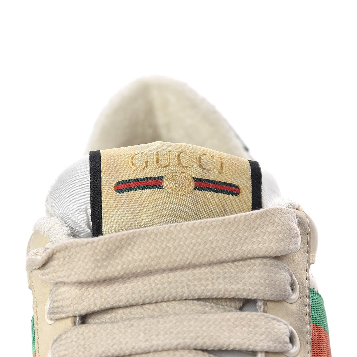 Gucci Nubuck Web Womens Screener Sneakers 36 Dusty Milk New Mystic White Vintage Green 7 of 11