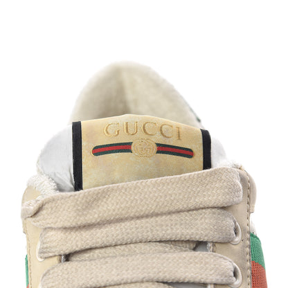 Gucci Nubuck Web Womens Screener Sneakers 36 Dusty Milk New Mystic White Vintage Green 7 of 11