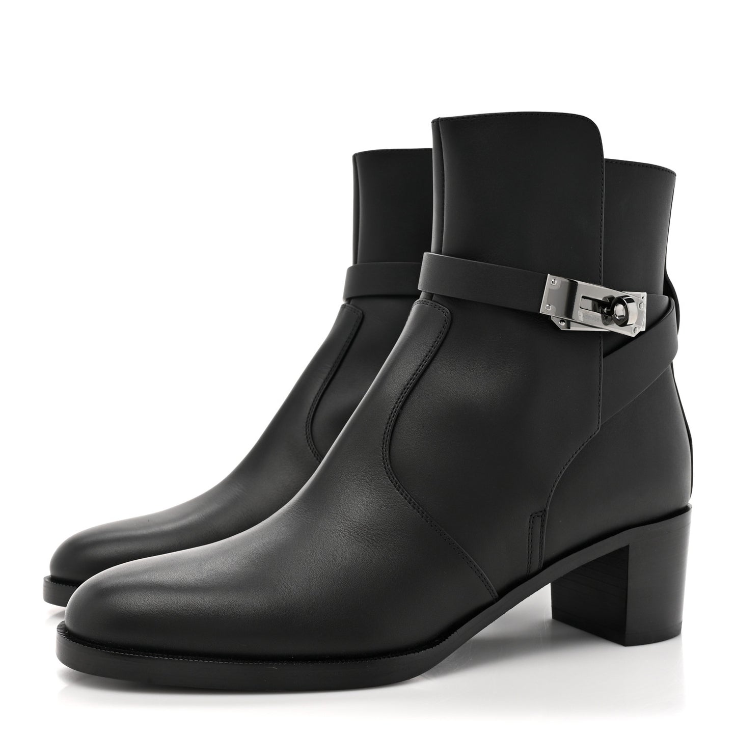 Calfskin Frenchie 50 Ankle Boots 38.5 Black