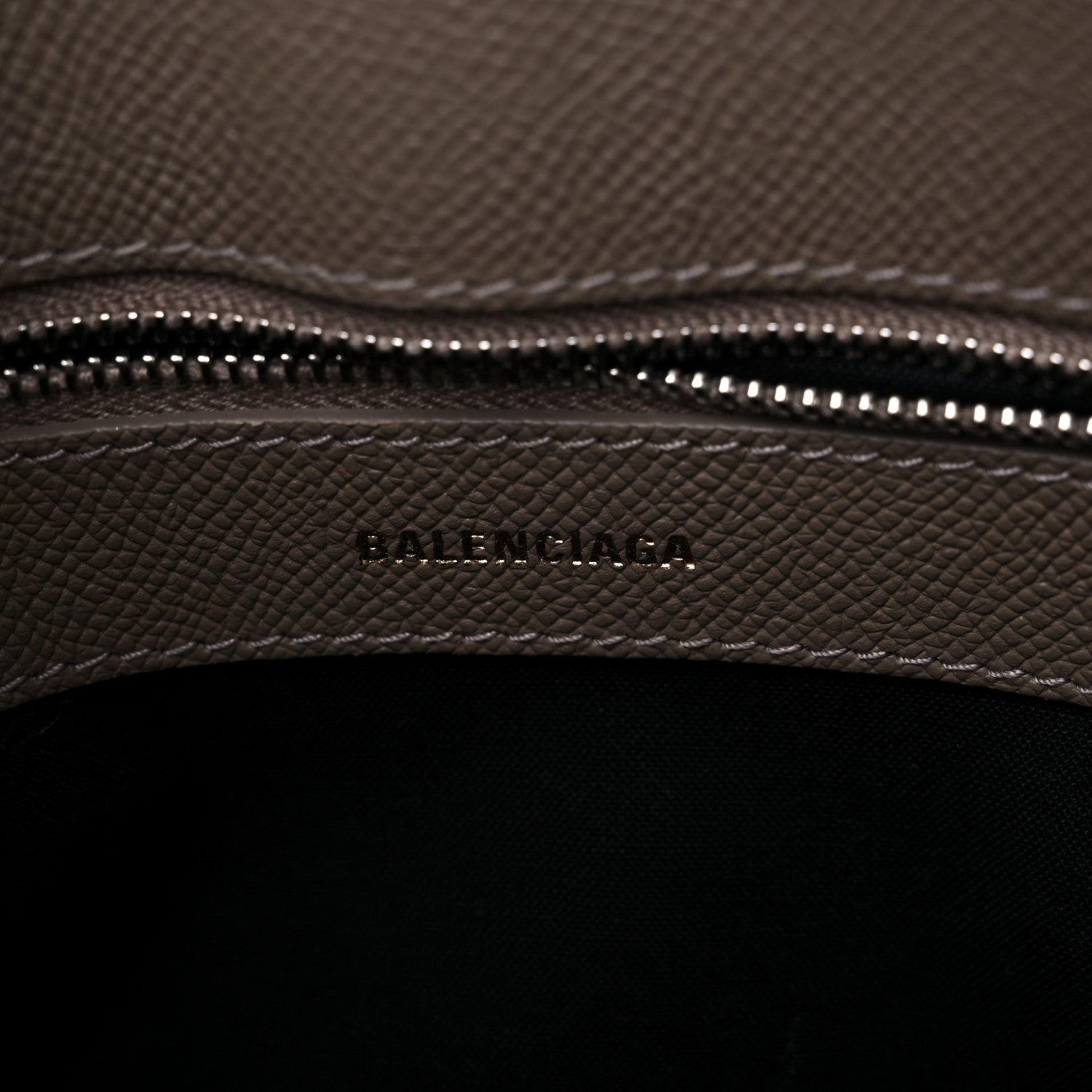 Balenciaga Signature Grained Calfskin Logo S Ville Top Handle Bag Mink Grey White 7 of 11