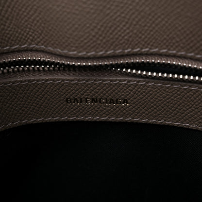 Balenciaga Signature Grained Calfskin Logo S Ville Top Handle Bag Mink Grey White 7 of 11