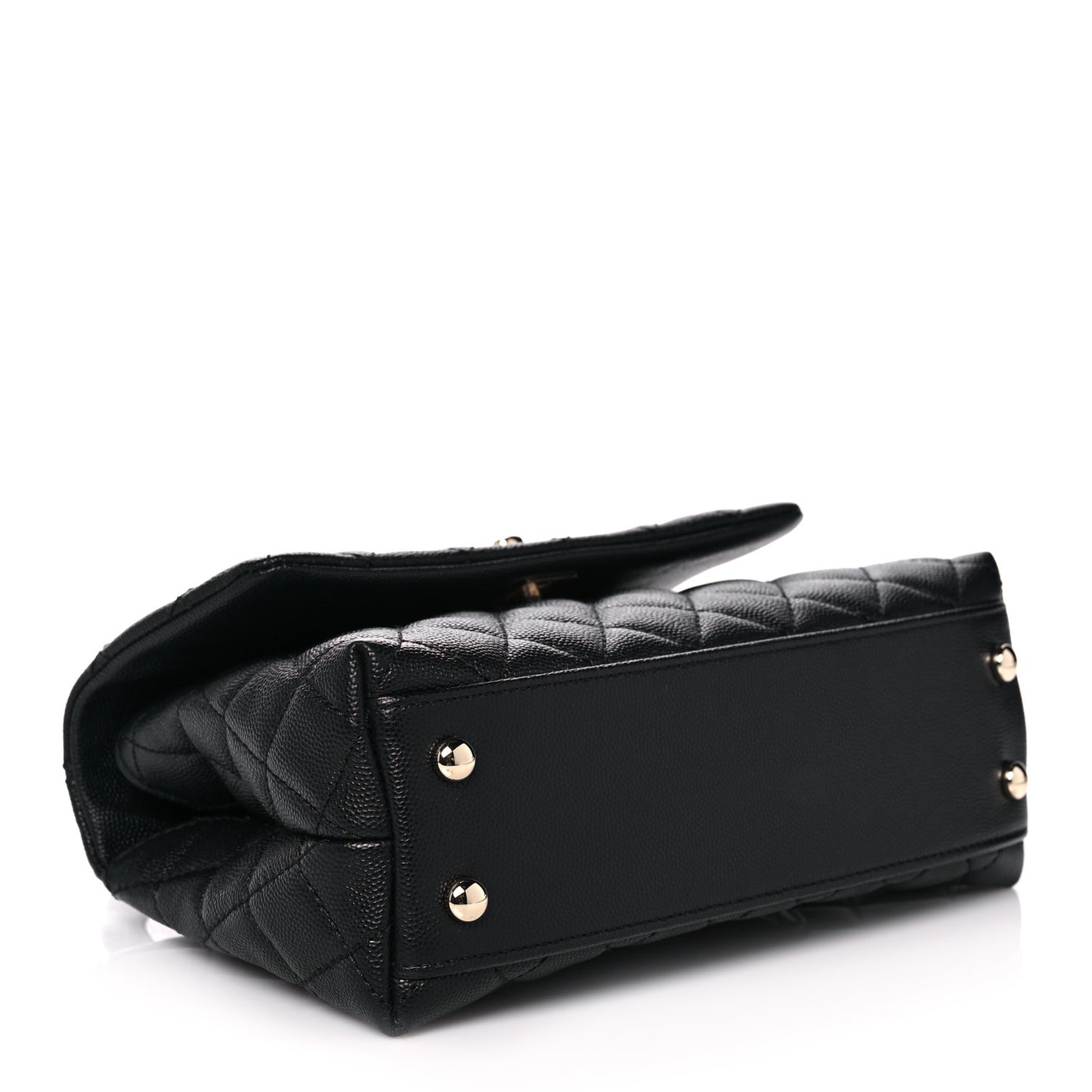 Caviar Quilted Mini Coco Handle Flap Black