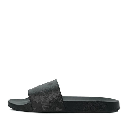 Louis Vuitton Rubber Monogram Eclipse Mens Waterfront Mules 11 Black 1 of 8