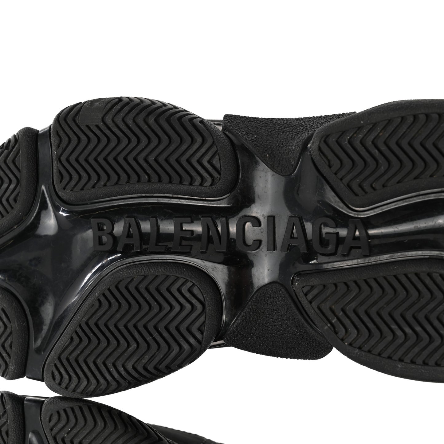 Fabric Mesh Womens Triple S Sneakers 38 Black