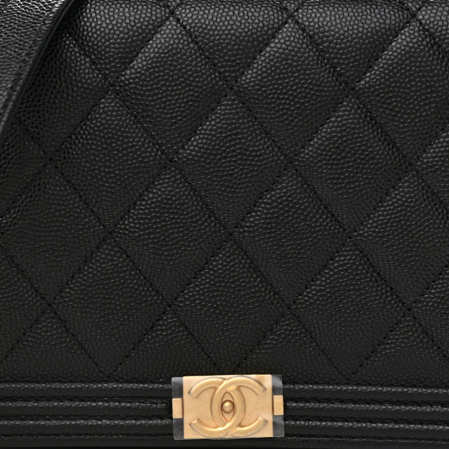 Caviar Quilted Boy Wallet On Chain WOC Black