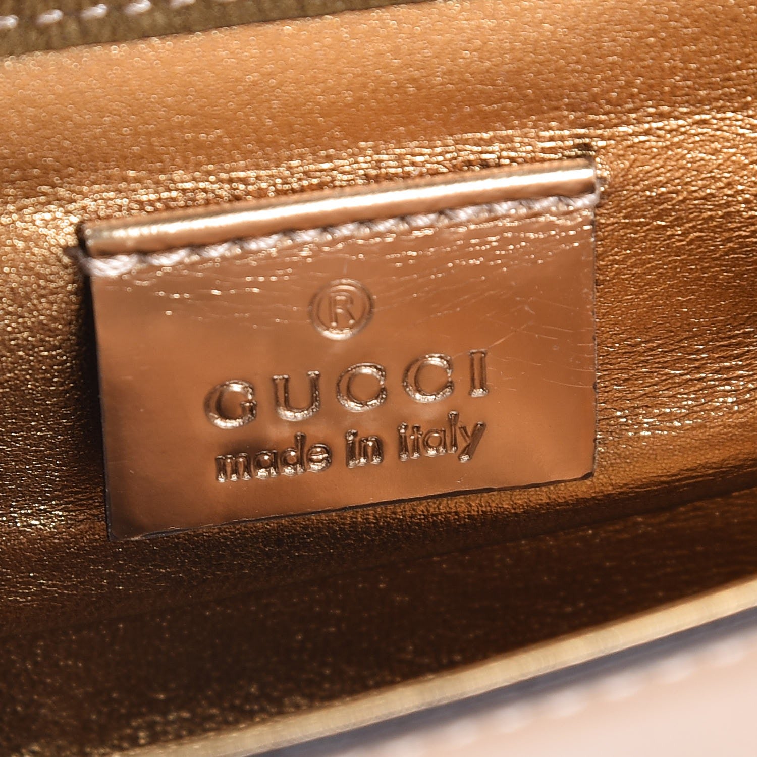 Gucci Patent Romy Clutch Gold 6 of 8