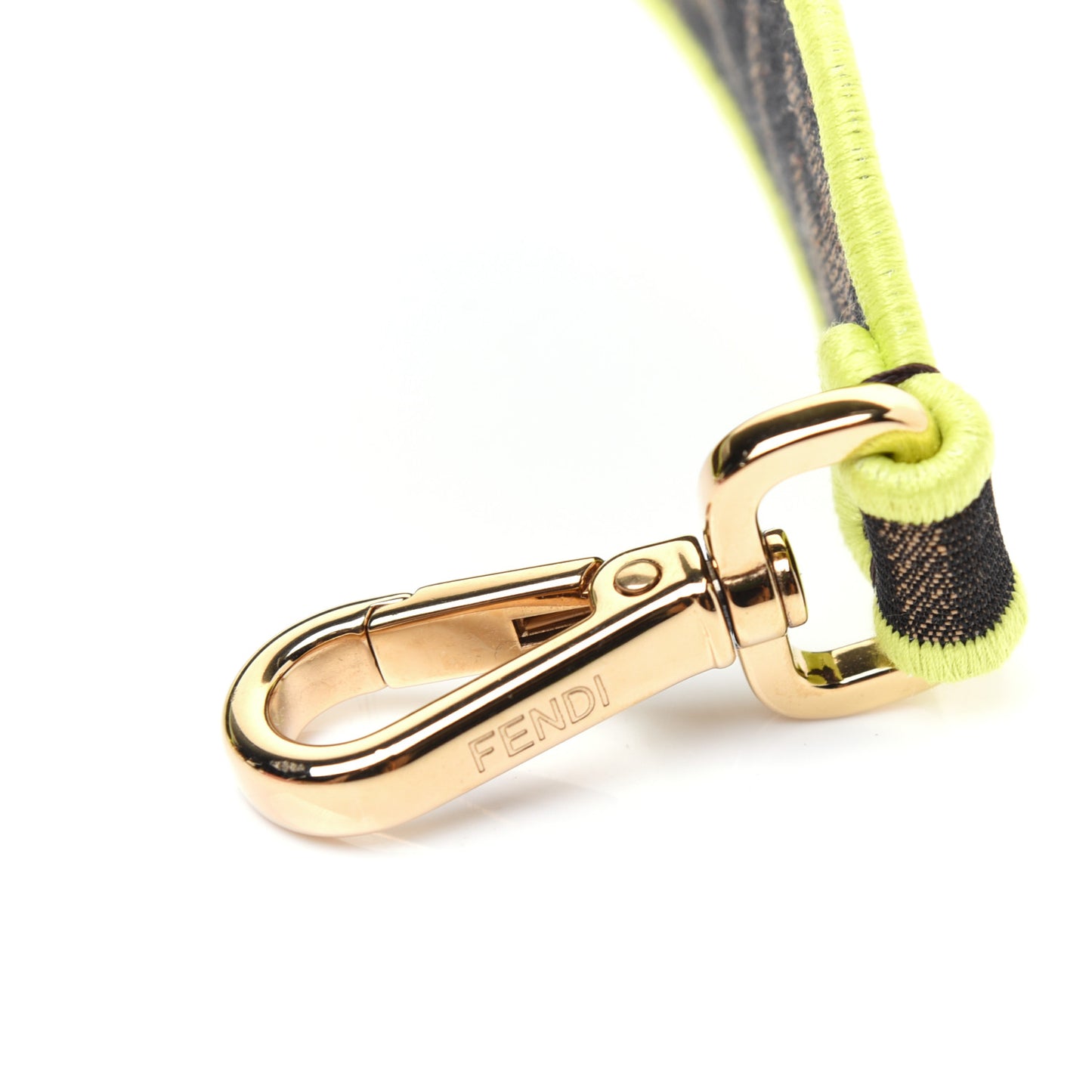 Fabric Jacquard FF 1974 Logo Threaded Edge Mini Strap You Tobacco Moro Giallo Fluo