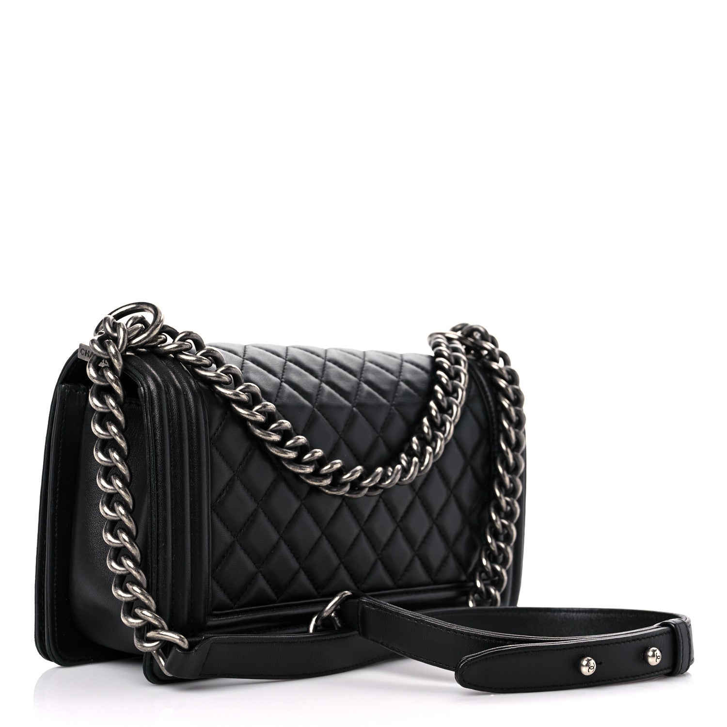 Chanel Lambskin Quilted Medium Boy Flap Black 3 of 18