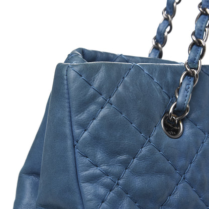 Chanel Iridescent Calfskin Quilted Shopping Tote Blue 14 of 19