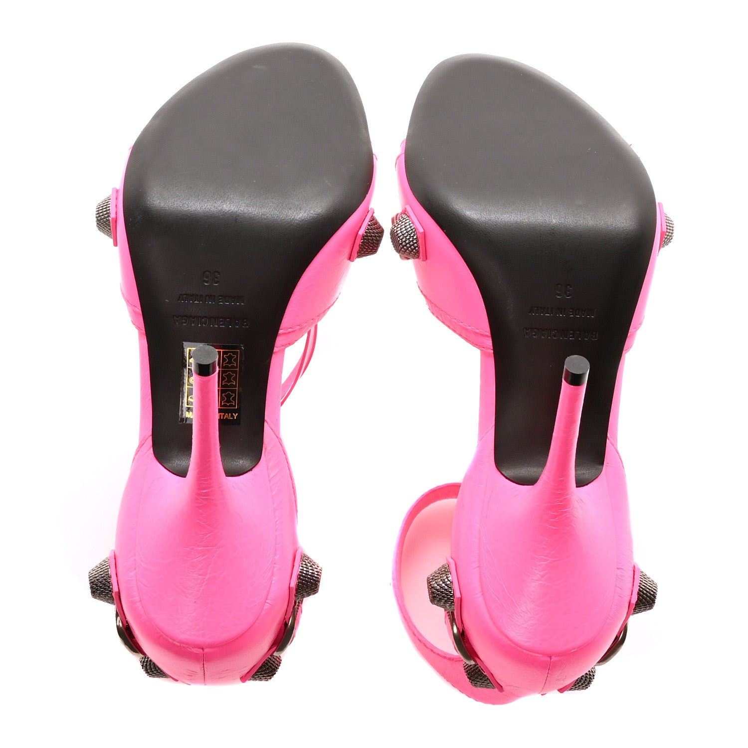 Balenciaga Agneau Arena Cagole 110mm Sandals 36 Fluo Pink 6 of 9