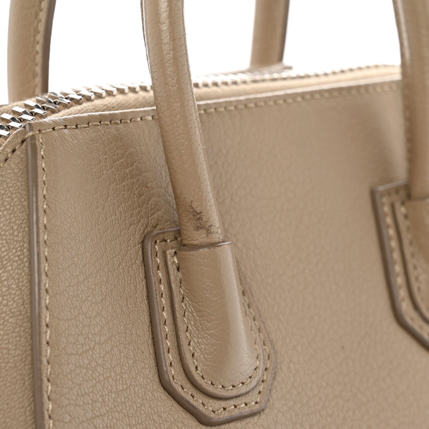 Sugar Goatskin Mini Antigona Beige Camel