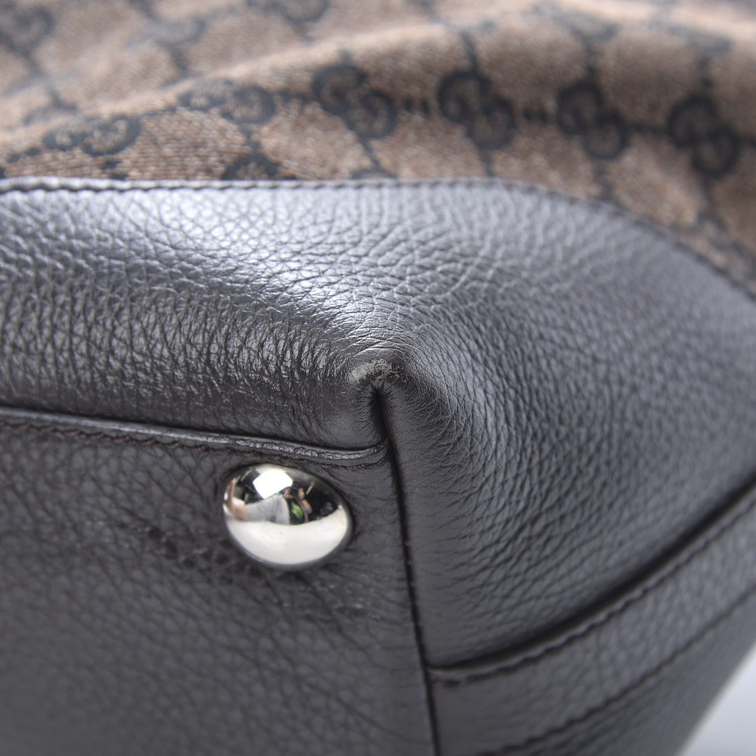 Gucci Monogram Tote Dark Brown 10 of 14