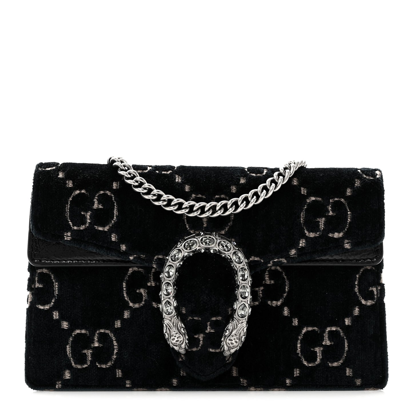 Velvet GG Monogram Super Mini Dionysus Shoulder Bag Blue Beige Black