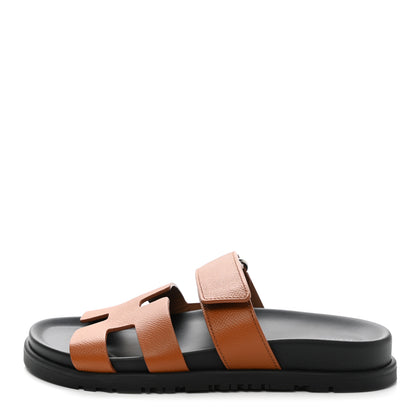 Hermes Epsom Womens Chypre Sandals 35 Natural 1 of 9