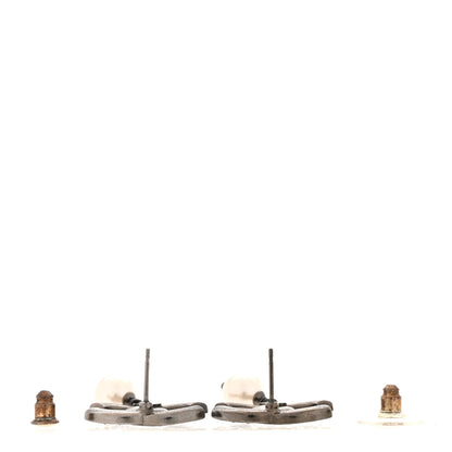 Chanel Ruthenium Crystal Pearl CC Drop Earrings 3 of 5