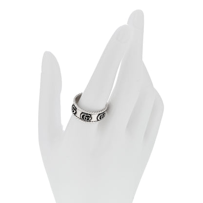 Gucci Sterling Silver Torchon GG Marmont Ring 62 10 2 of 7