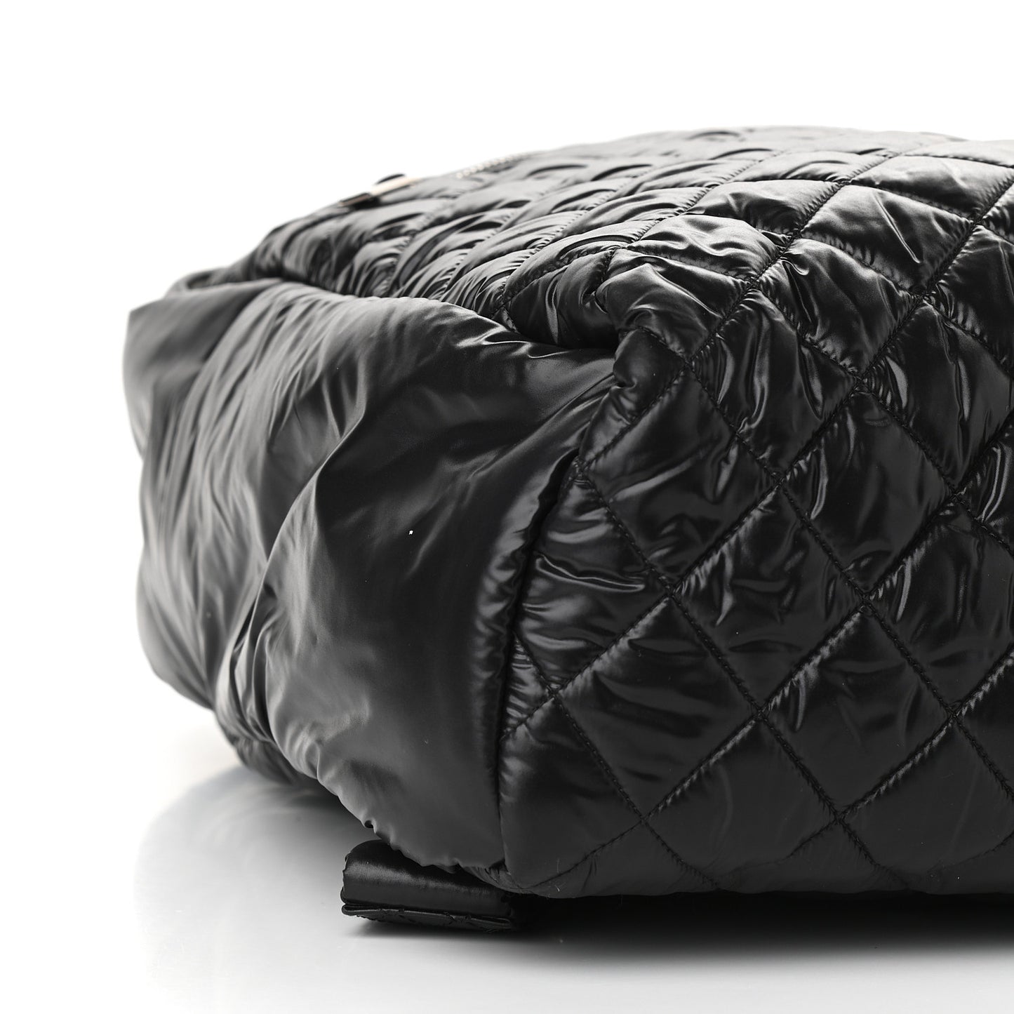Nylon Quilted XL Coco Cocoon Backpack Black