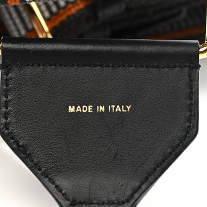 Fendi Cannete Ribbon Poly Vitello Century Logo Adjustable Strap You White Brandy Black 5 of 5