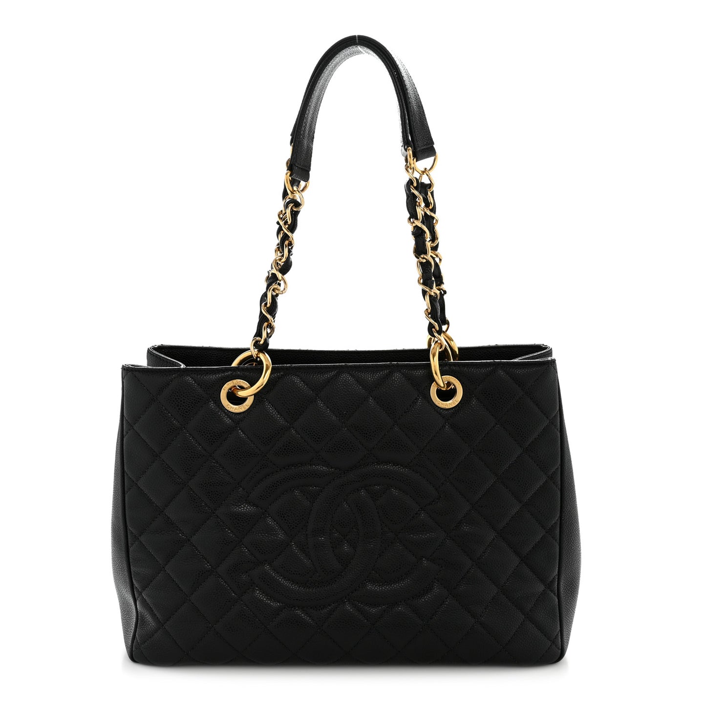 Caviar Quilted Grand Shopping Tote GST Black