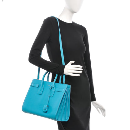 Saint Laurent Calfskin Small Sac De Jour Turquoise 2 of 7