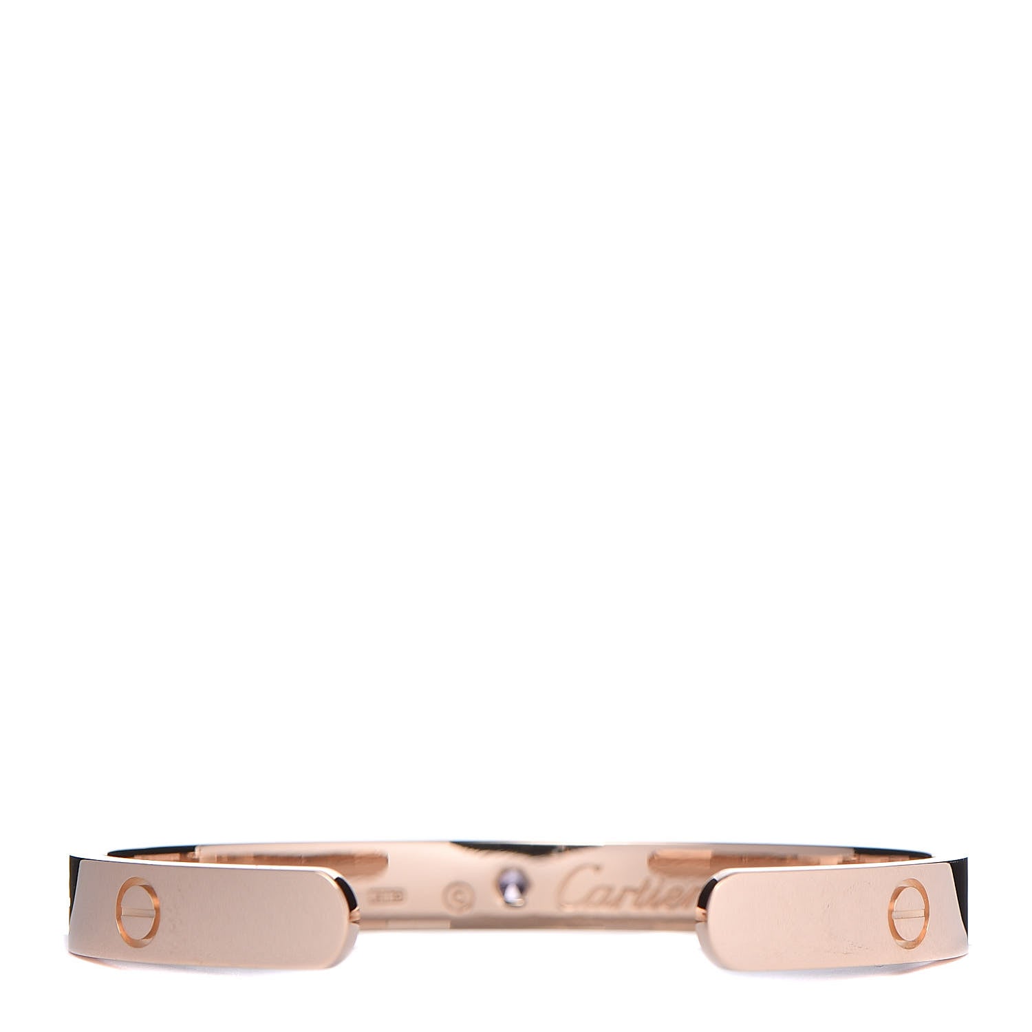 Cartier 18K Pink Gold Pink Sapphire LOVE Cuff Bracelet 16 3 of 4