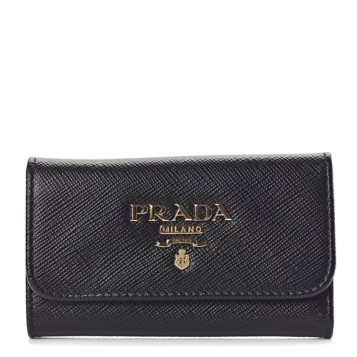 Prada Saffiano Metal 6 Key Holder Black 1 of 8