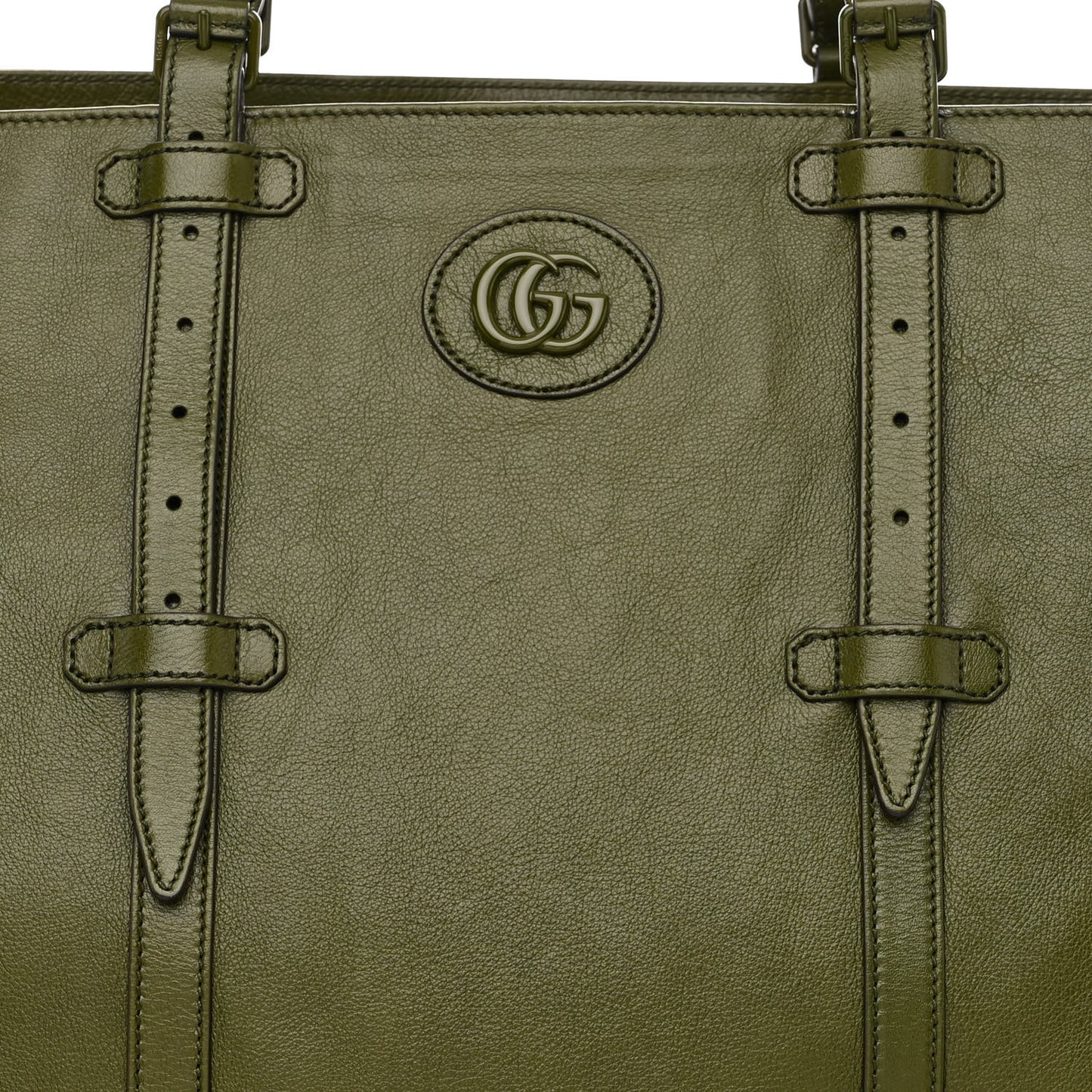 Piuma Lux Energy Monochrome Medium Double G Tote Bag Military Wood