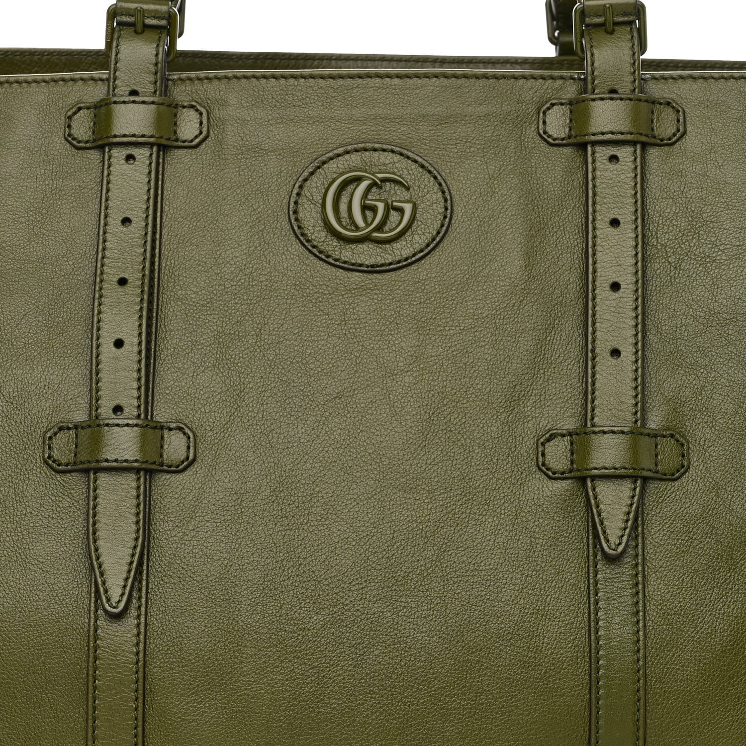 Gucci Piuma Lux Energy Monochrome Medium Double G Tote Bag Military Wood 8 of 10