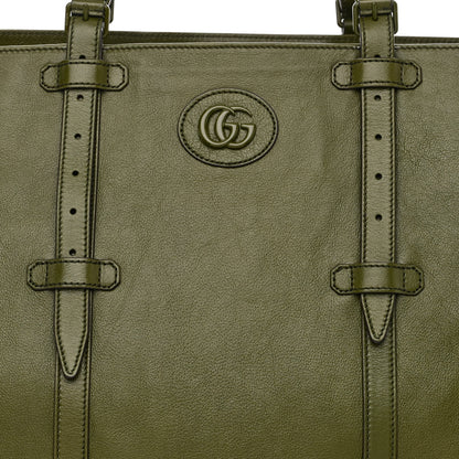 Gucci Piuma Lux Energy Monochrome Medium Double G Tote Bag Military Wood 8 of 10