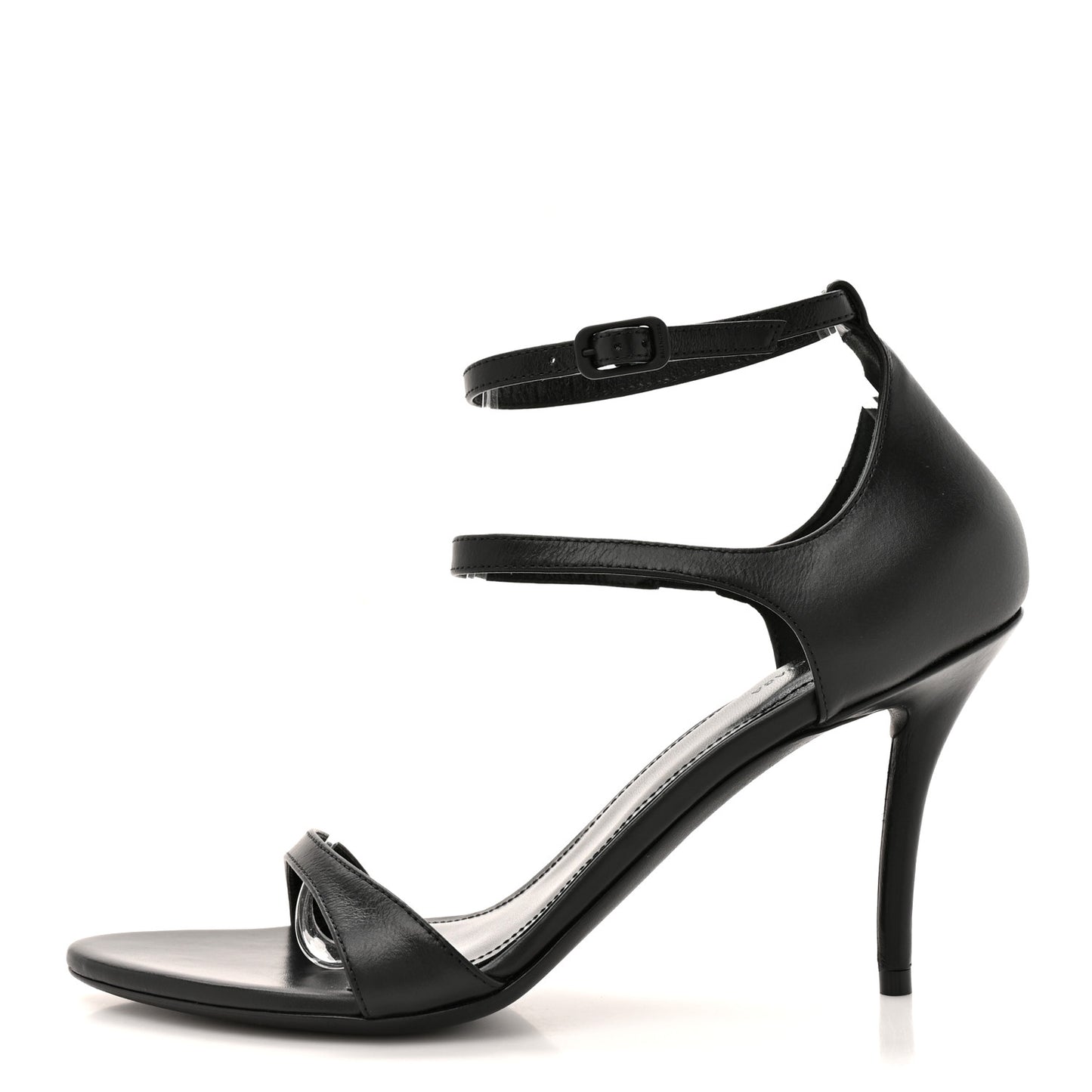 Calfskin Honey 90mm Sandal 36 Black