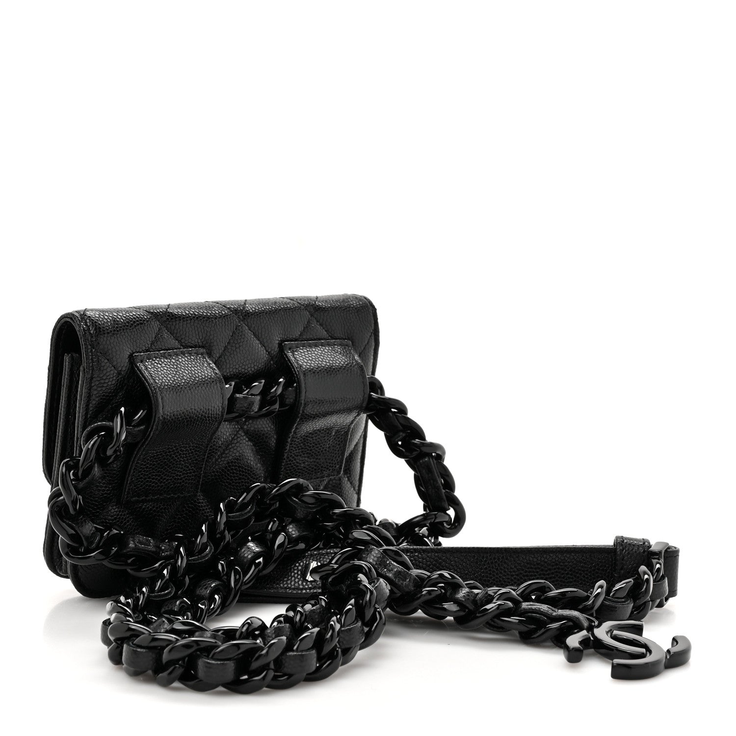 Chanel Caviar Quilted My Everything Belt Flap Card Holder Black 3 of 11