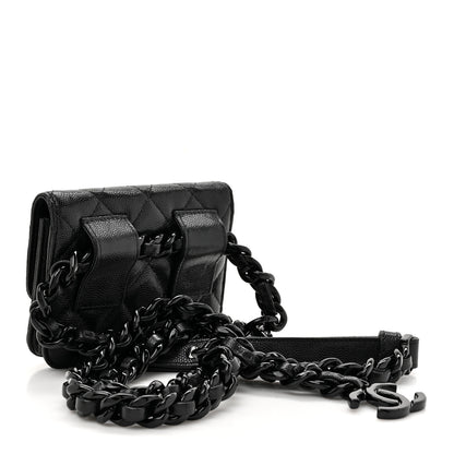 Chanel Caviar Quilted My Everything Belt Flap Card Holder Black 3 of 11