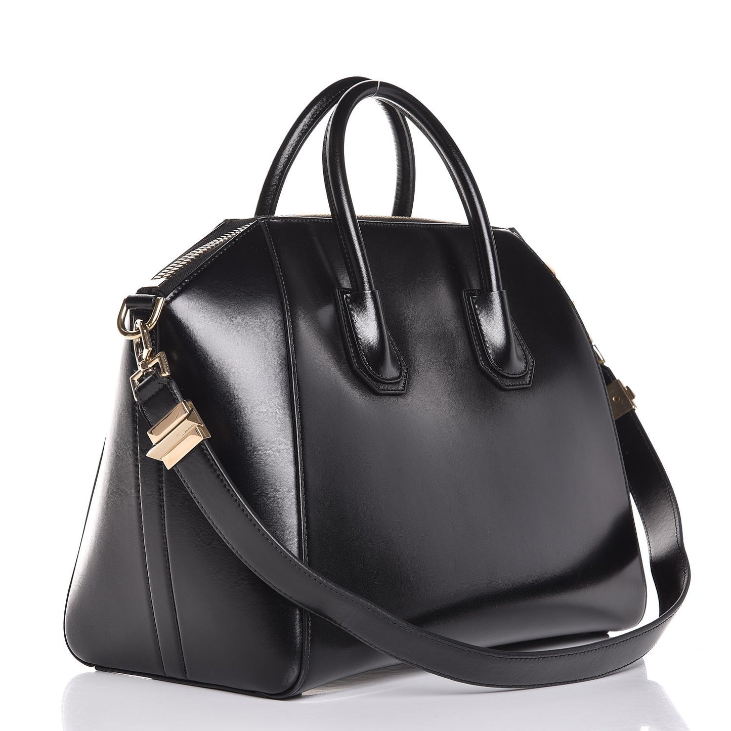Shiny Lord Calfskin Medium Antigona Black