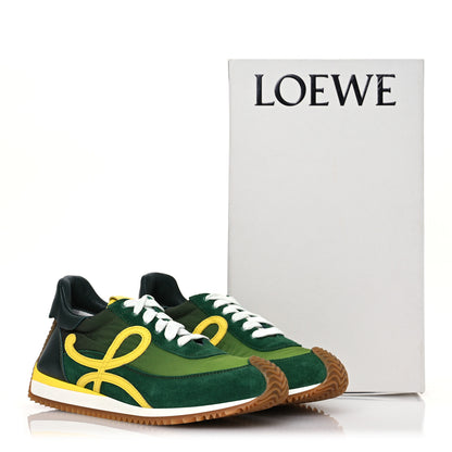 Loewe Nylon Suede Flow Runner Sneakers 37 Green Multicolor 13 of 13