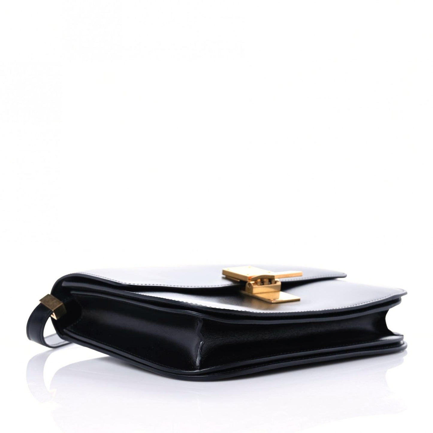 Box Calfskin Medium Classic Box Flap Bag Black