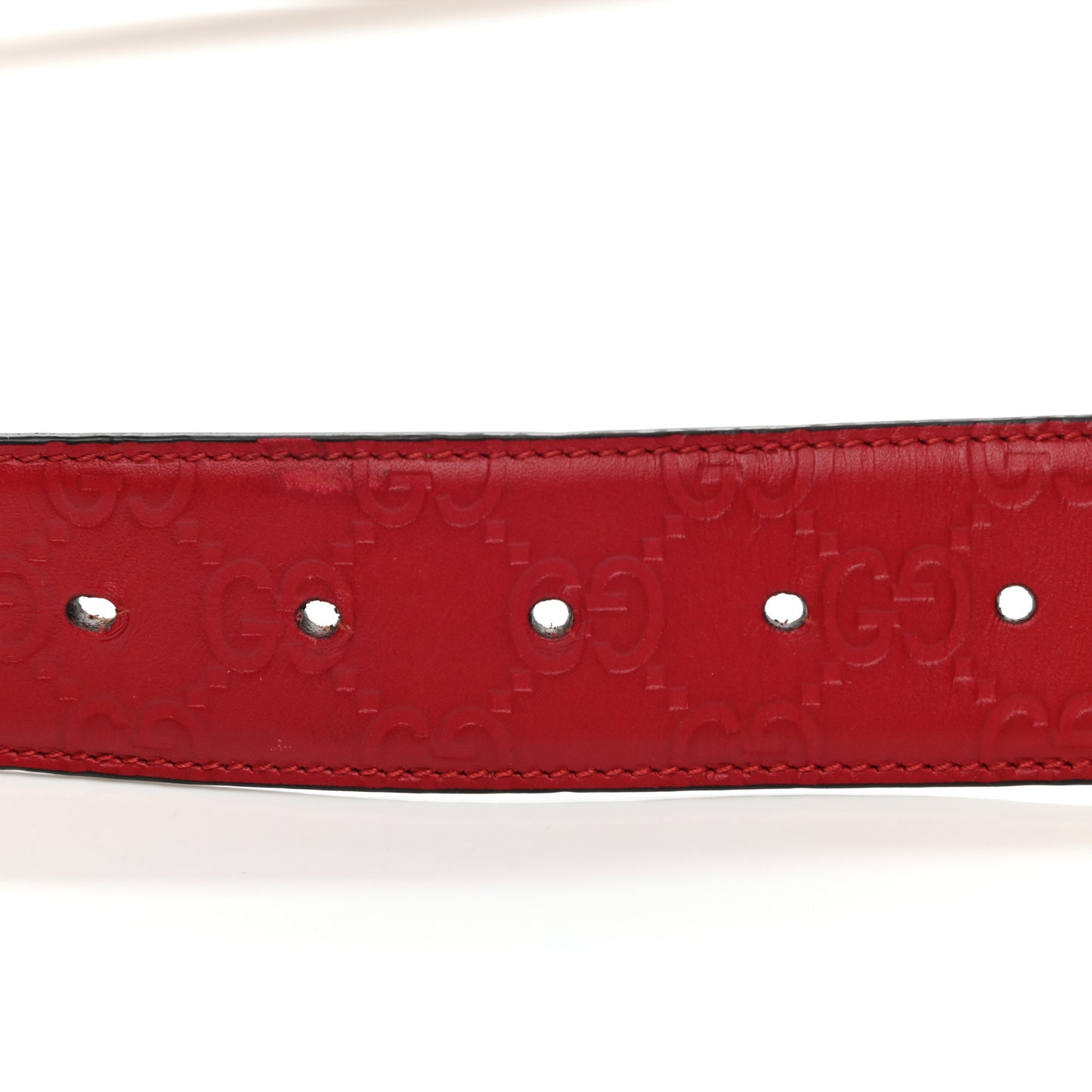 Guccissima Signature Interlocking G 40mm Belt 105 42 Hibiscus Red