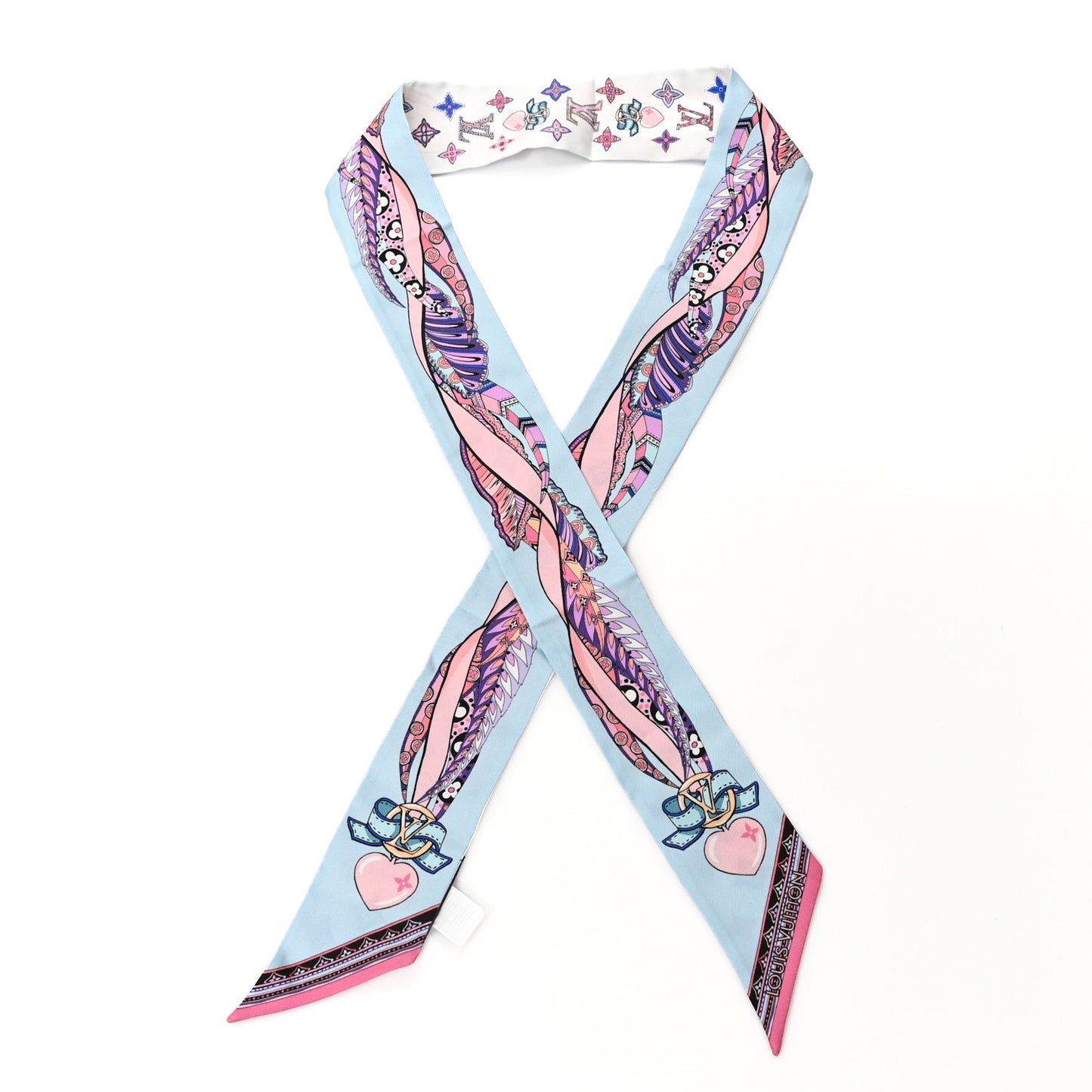 Silk Monogram Romance BB Bandeau Light Blue