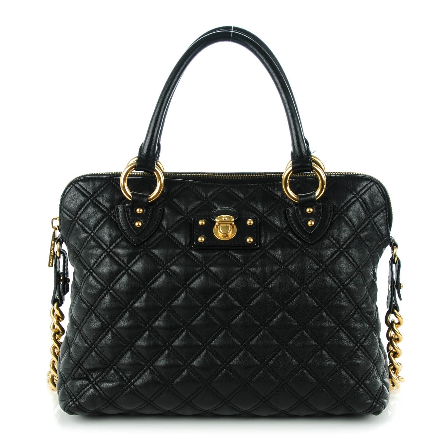 Lambskin Quilted Standard Satchel Black