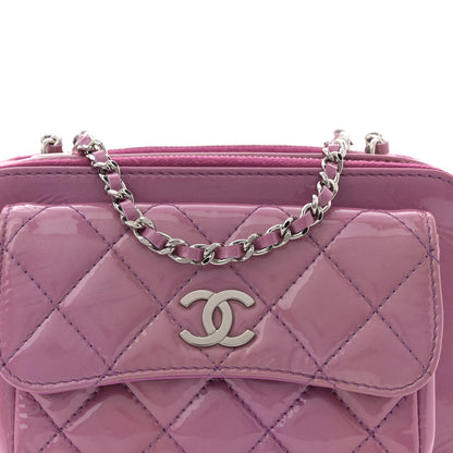 Chanel Patent Quilted Small Pocket Box Camera Case Purple 8 of 12