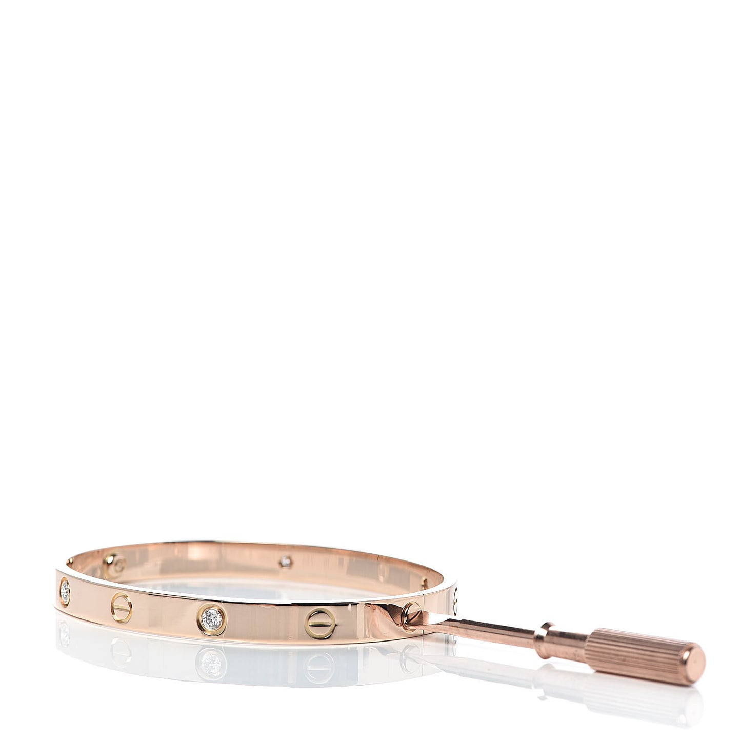 18K Pink Gold 4 Diamond LOVE Bracelet 18