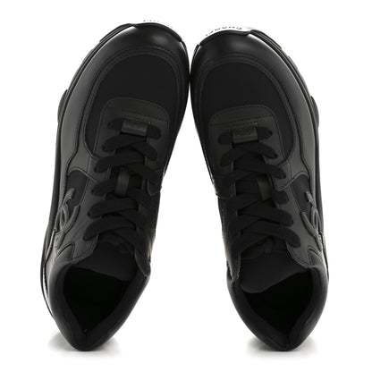 Chanel Fabric Calfskin Suede Mens CC Uniform Sneakers 41 Black 2 of 9